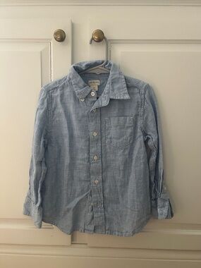 Crewcuts Light Blue Button-Down Shirt with Chest Pocket